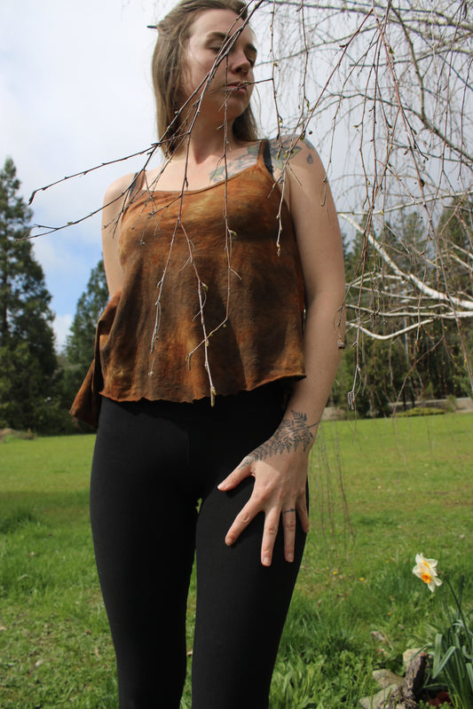 Small Flowy Tank Thin Strap Petrified Redwood Colorway