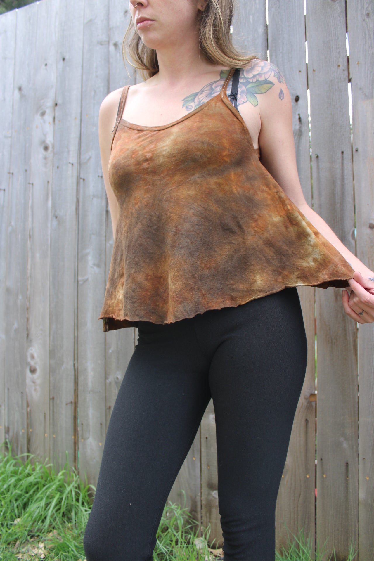 Small Flowy Tank Thin Strap Petrified Redwood Colorway