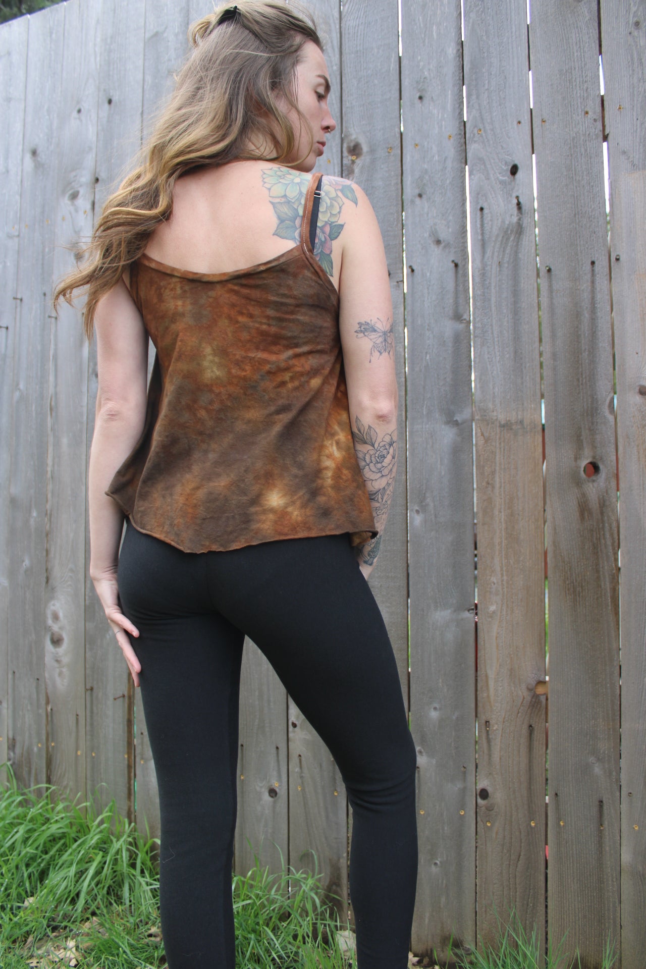 Small Flowy Tank Thin Strap Petrified Redwood Colorway