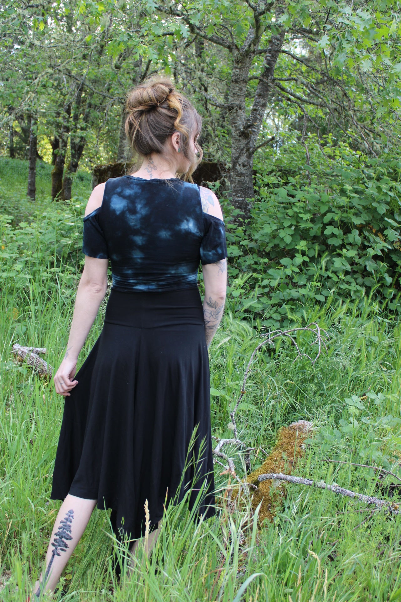 Sold-Custom Medium Shoulder Cutout Top Lapis Colorway