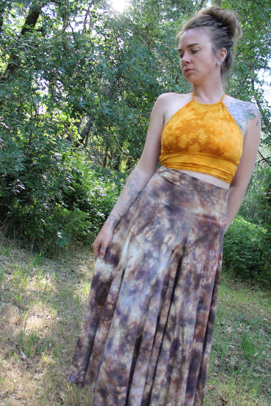 Small Maxi HighLow Skirt Highwaisted Opal Colorway