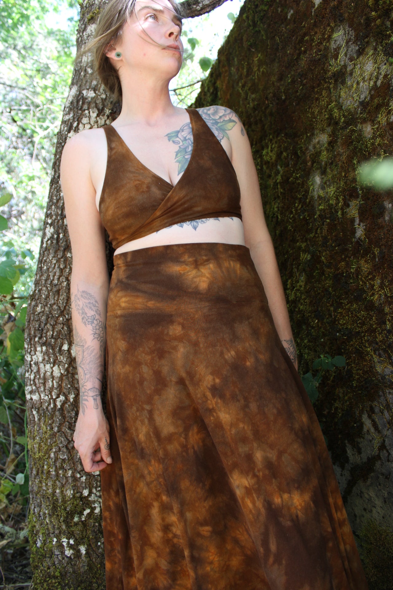 Sold-Custom Small Wrap Top Tank Bikini Style Aussie/Redwood Colorway