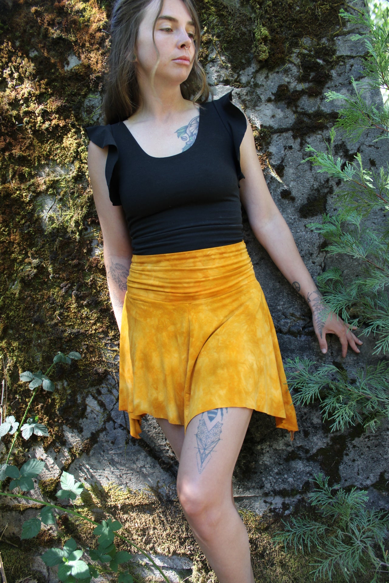 Small Slowy Sleeve Crop Black