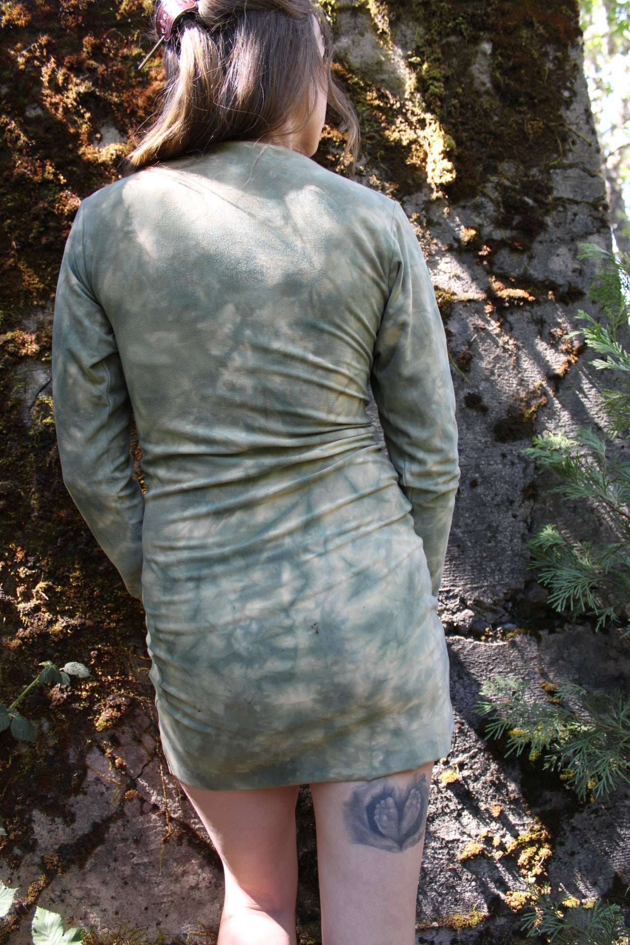 Sold-Custom Medium Long Sleeve Tunic Green Fluorite Colorway