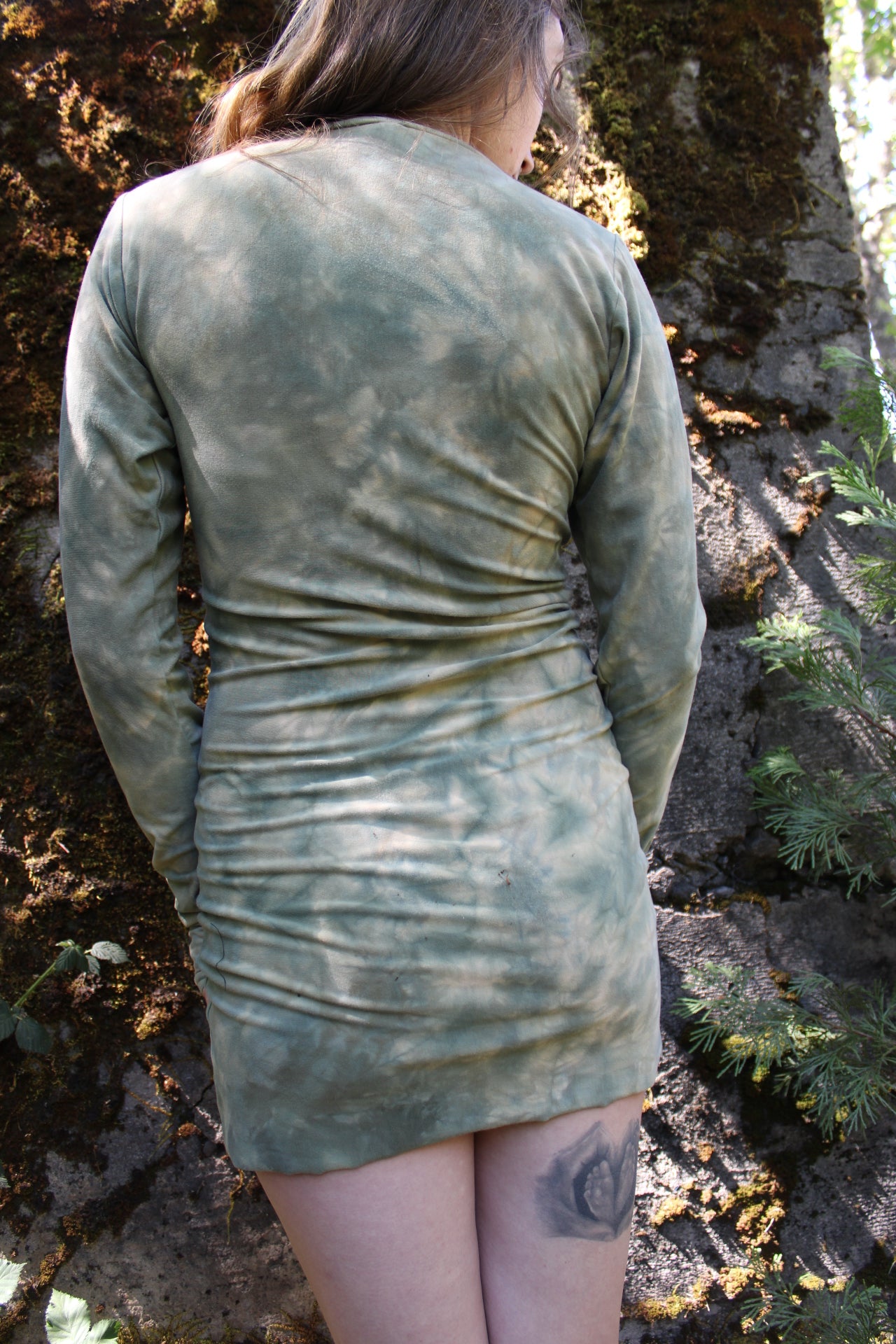 Sold-Custom Medium Long Sleeve Tunic Green Fluorite Colorway