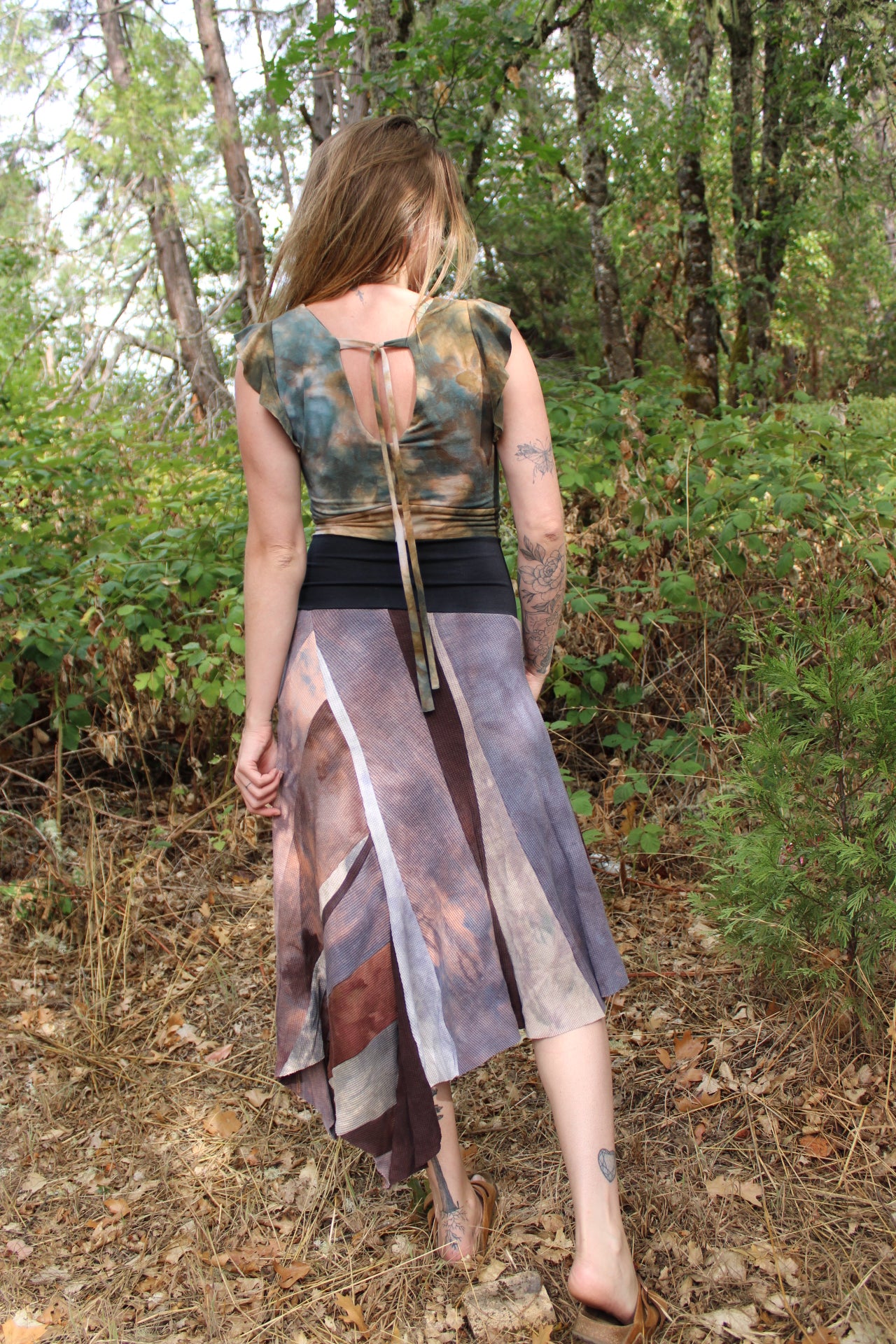 Small OOAK Patchwork Skirt Thermal Blend