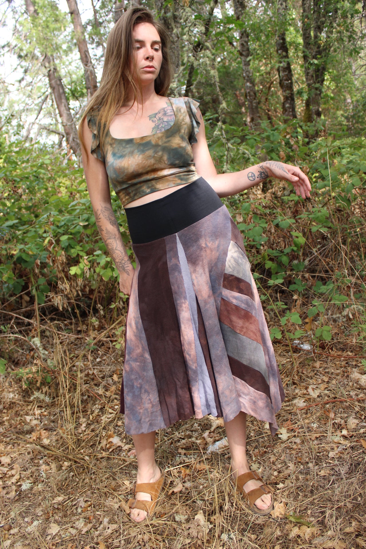 Small OOAK Patchwork Skirt Thermal Blend