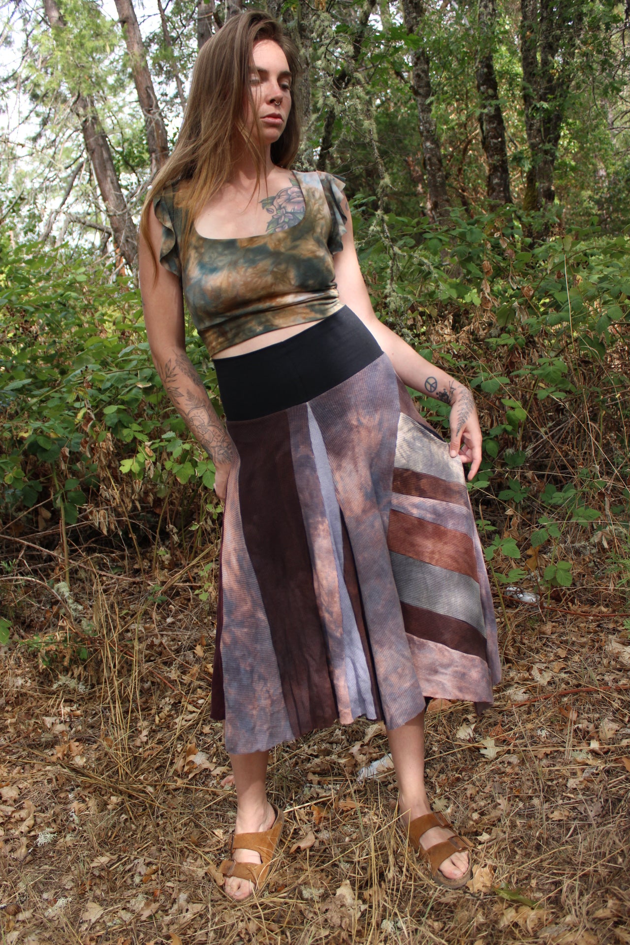Small OOAK Patchwork Skirt Thermal Blend