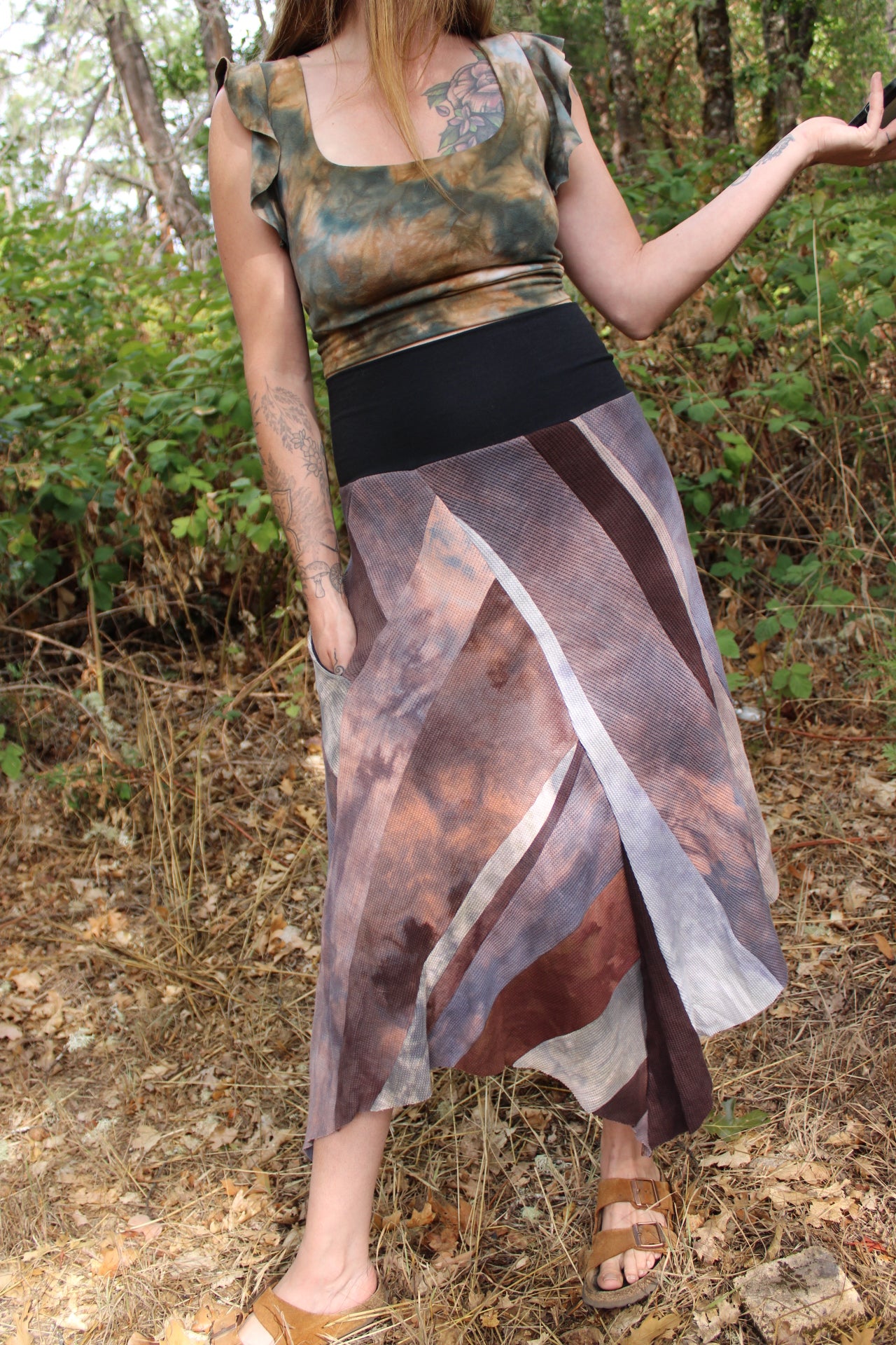Small OOAK Patchwork Skirt Thermal Blend