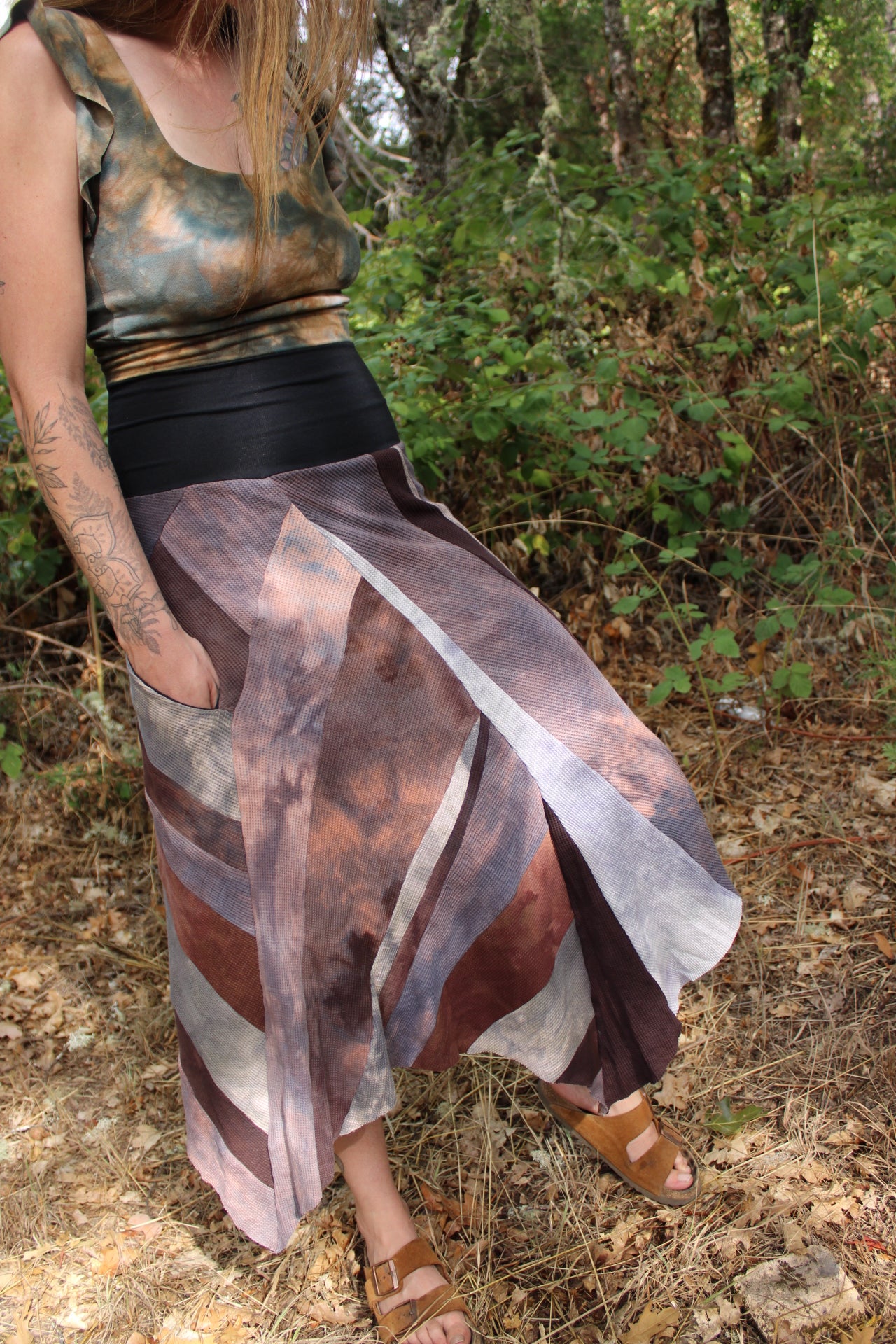 Small OOAK Patchwork Skirt Thermal Blend