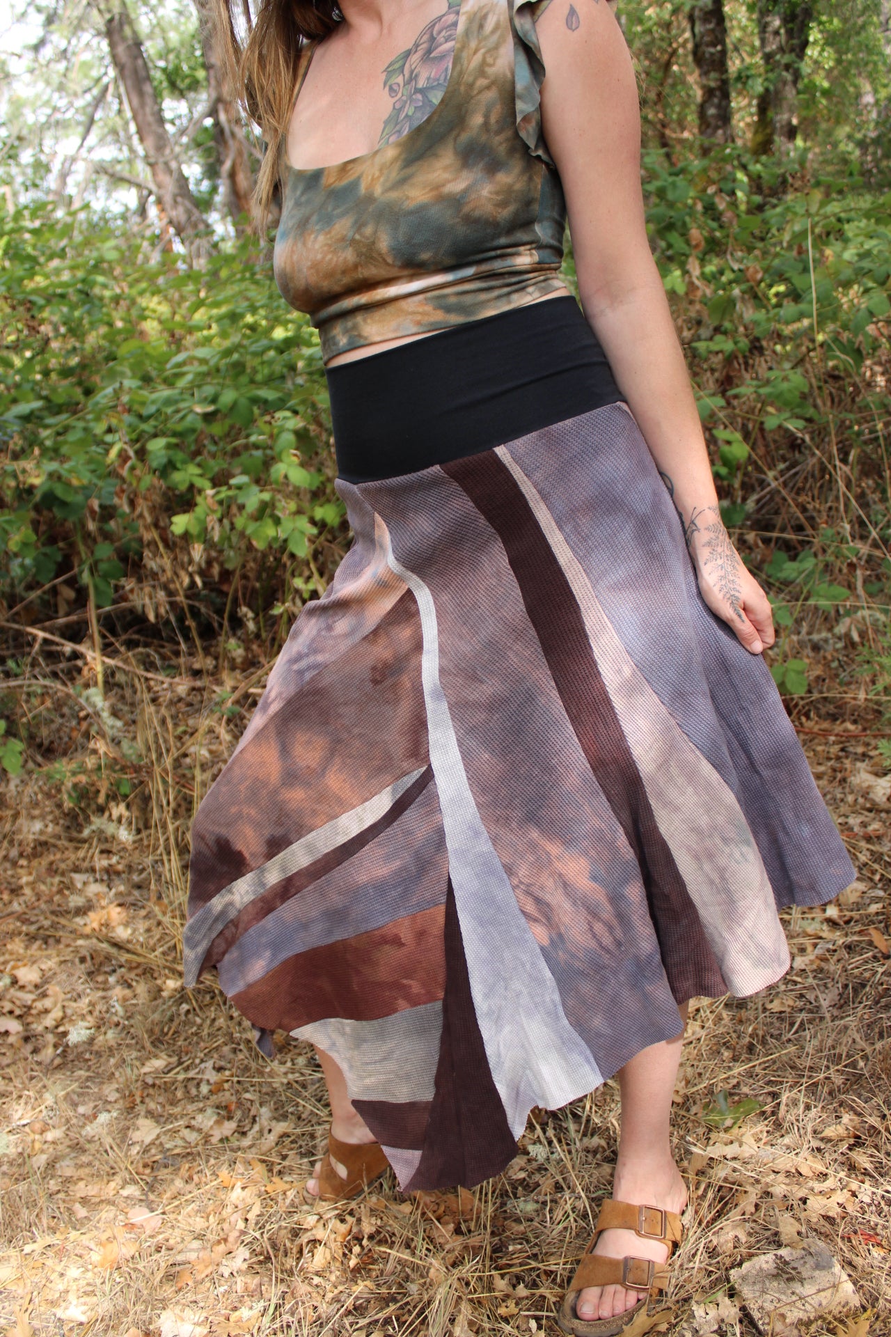 Small OOAK Patchwork Skirt Thermal Blend