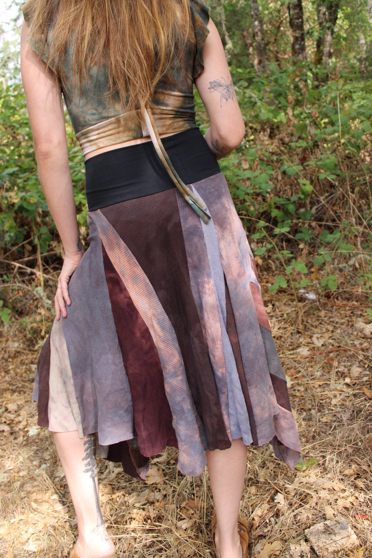 Small OOAK Patchwork Skirt Thermal Blend