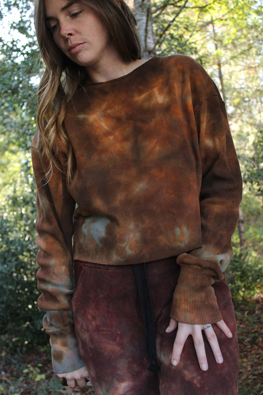 Sold-Custom Medium Thermal Crewneck Crop L/S Aussie Colorway