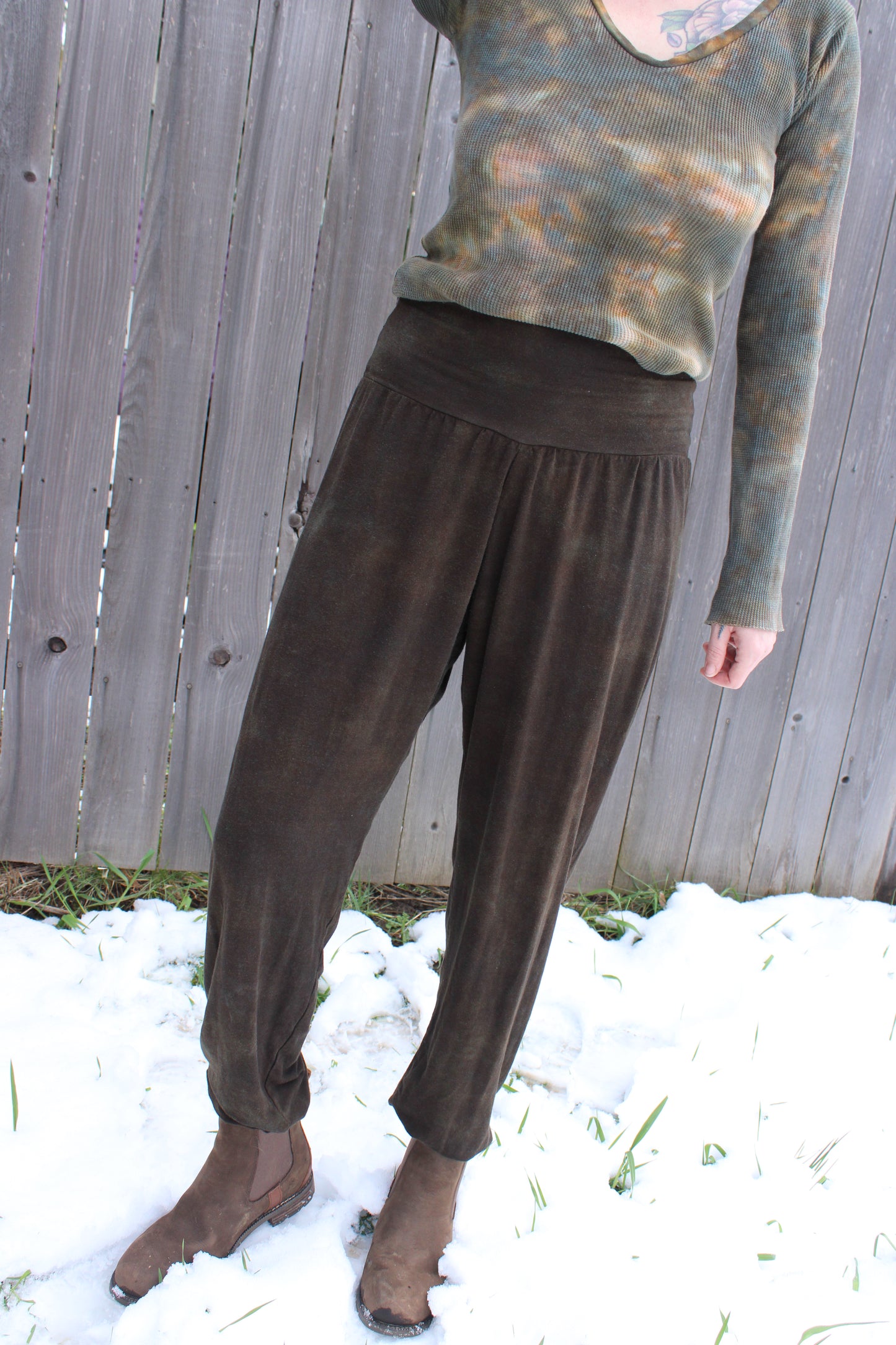 Sold-Custom Medium Wide Leg Loggers Oregon Green Jasper Colorway