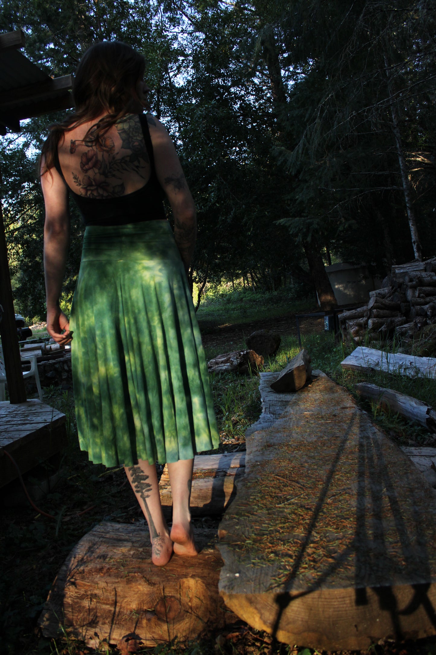 Sold-Custom Small Circle Skirt Test Green Colorway