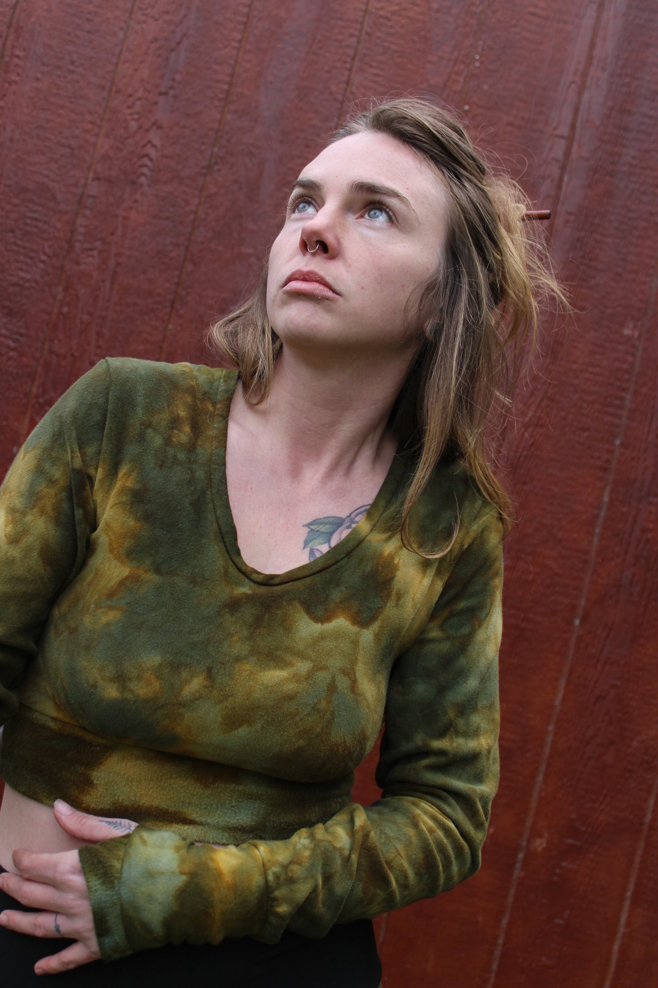 Medium Crop Long Sleeve Moss Agate Colorway