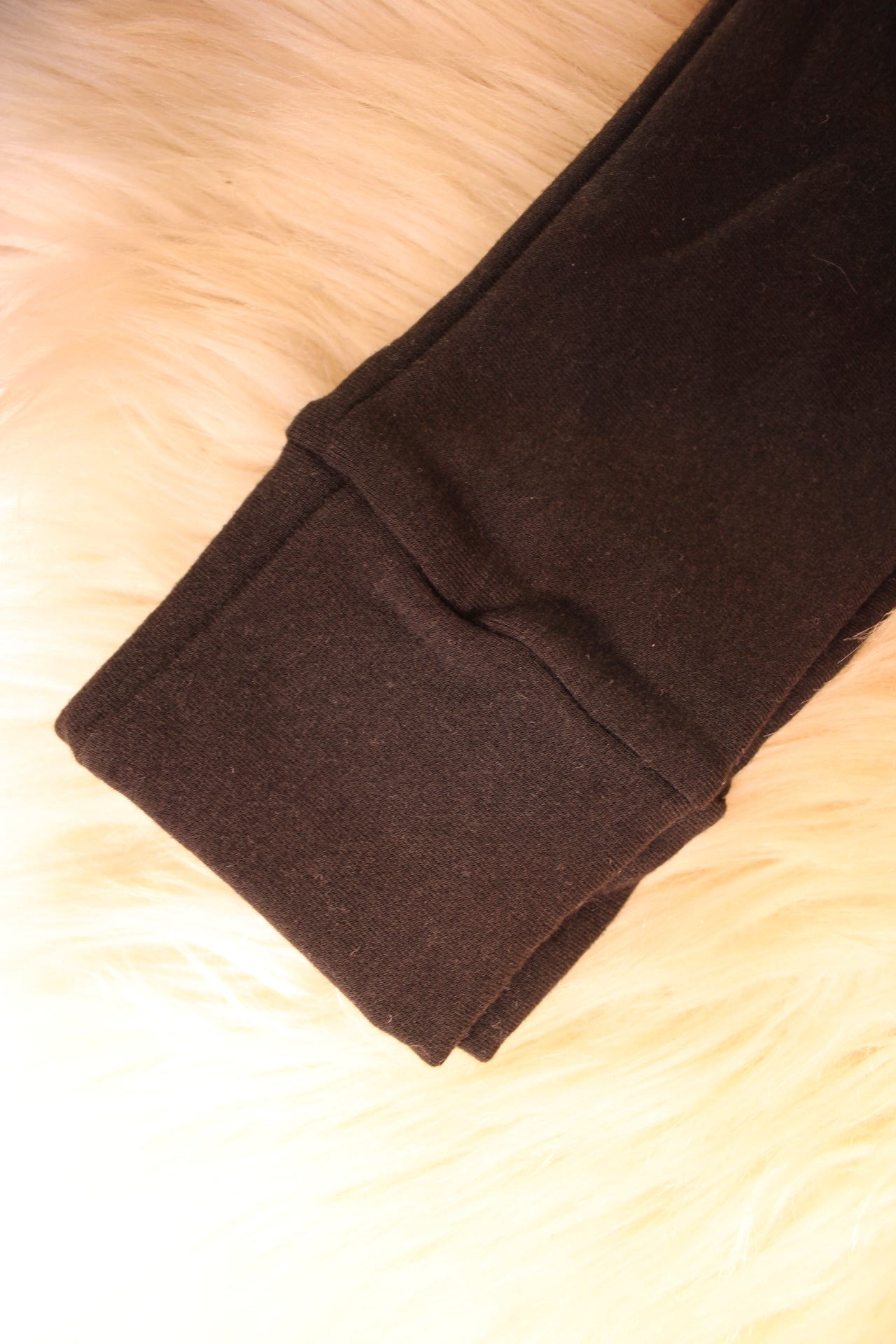 Xsmall 2 pocket Leggings Cuffed Black Merino Wool Blend