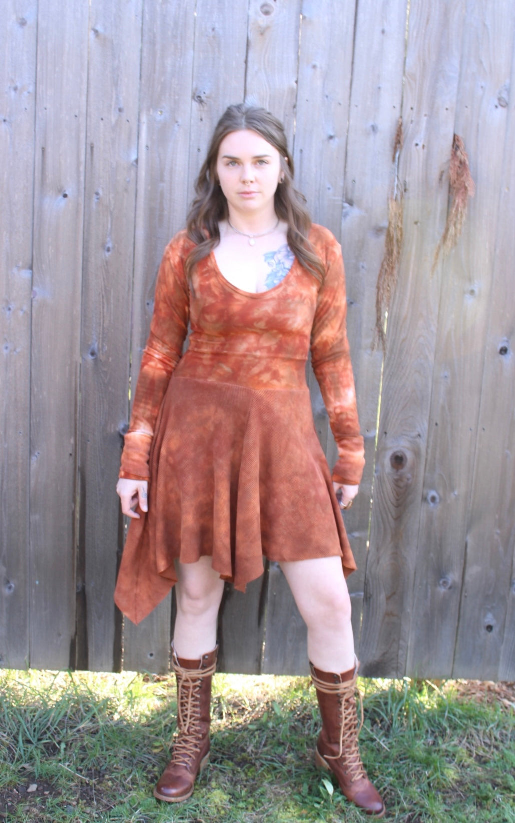 Small 2 Feels Fairy Dress Long Sleeve Carnelian Colorway domuniquethreads Small 2 Feels Fairy Dress Long Sleeve Carnelian Colorway domuniquethreads