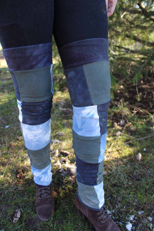 Patchwork Legwarmers Stretch Fleece