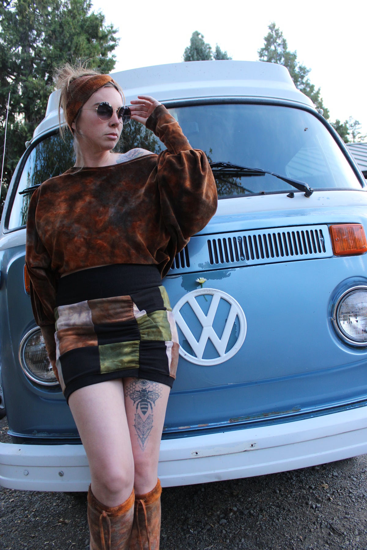 Medium Patchwork Mini Skirt Earth Colorway