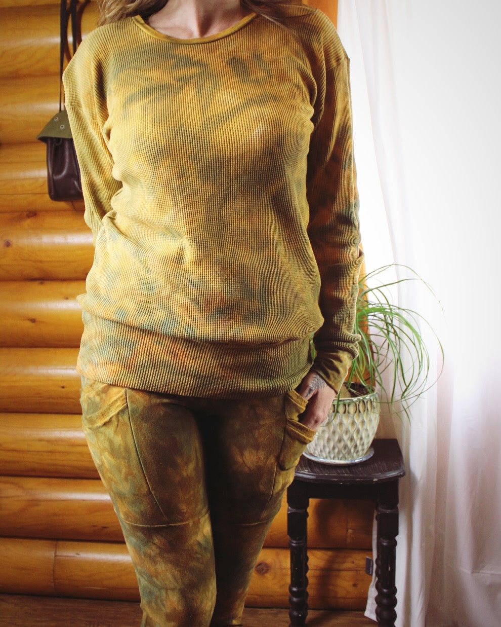 Thermal Slouchy Long Sleeve Amber/Petrified Redwood Colorway