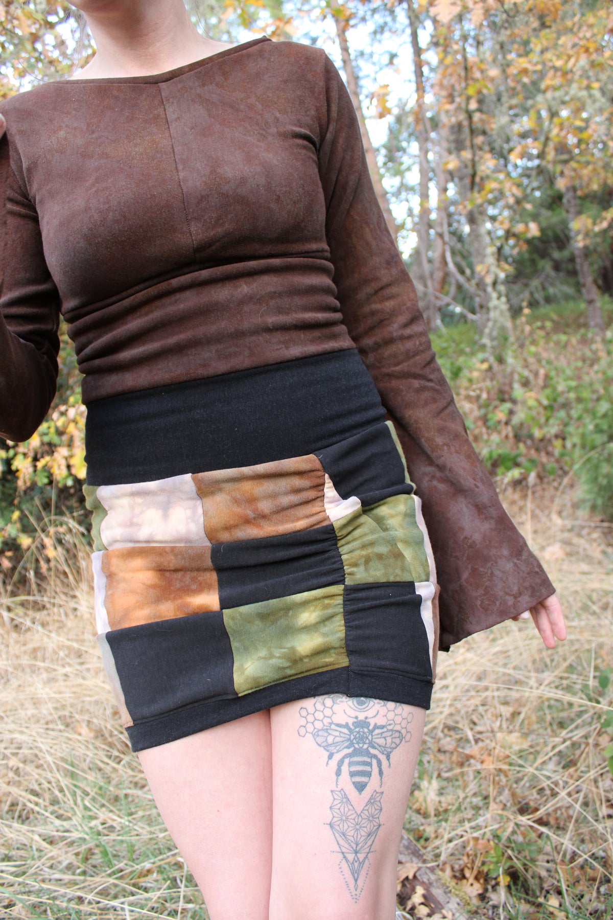 Medium Patchwork Mini Skirt Earth Colorway