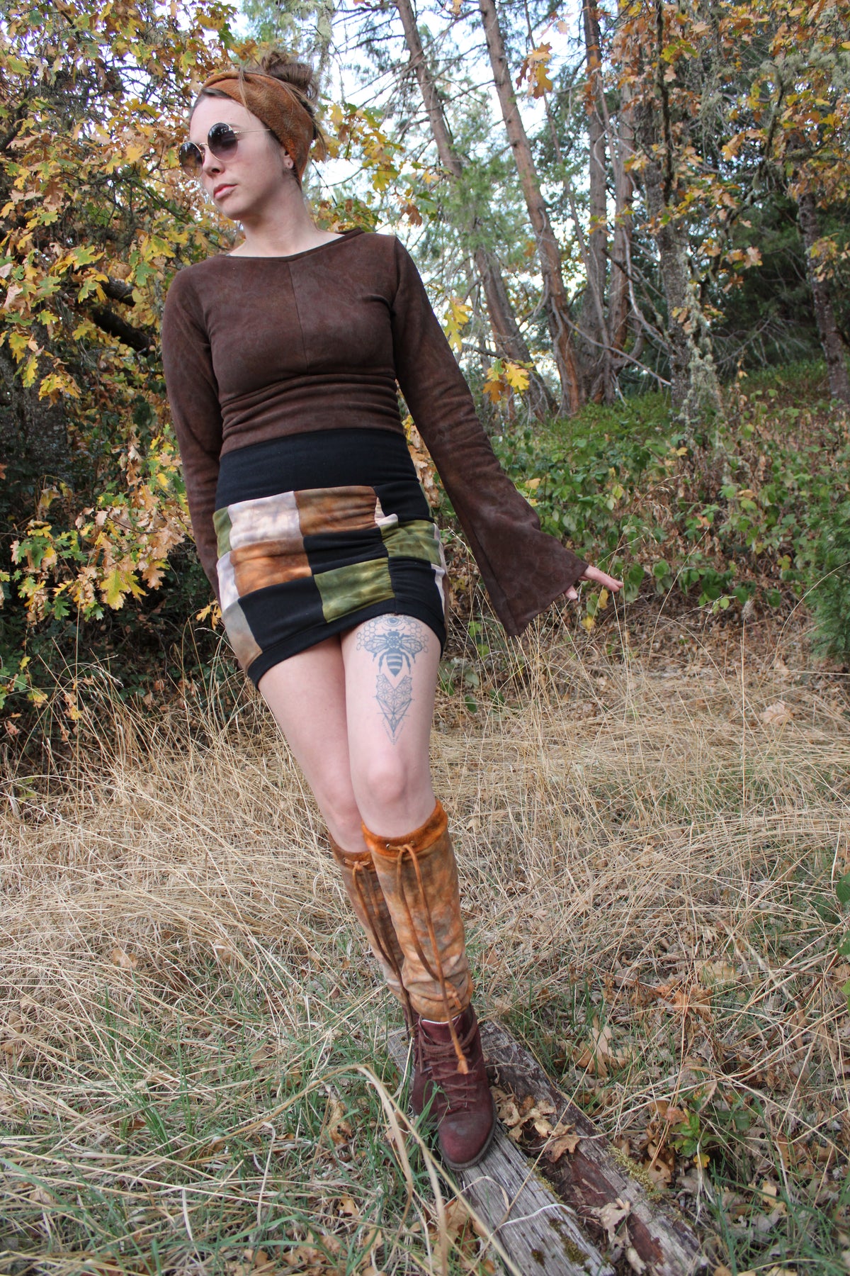 Medium Patchwork Mini Skirt Earth Colorway