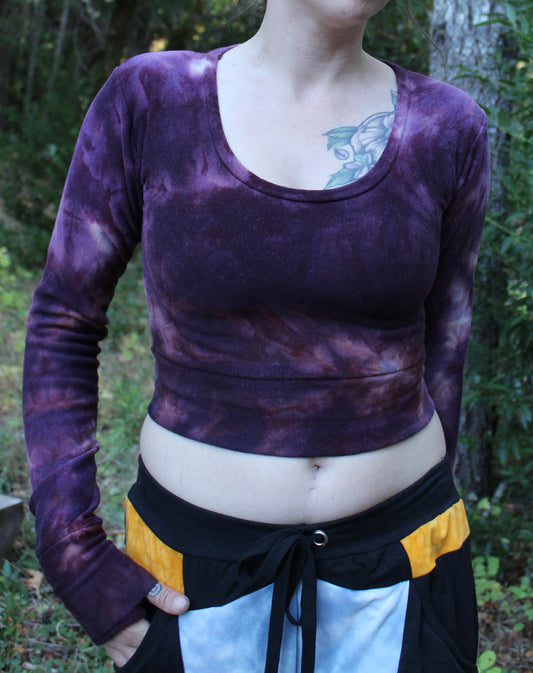 Sold-Custom Small L/S Crop Sugilite Colorway