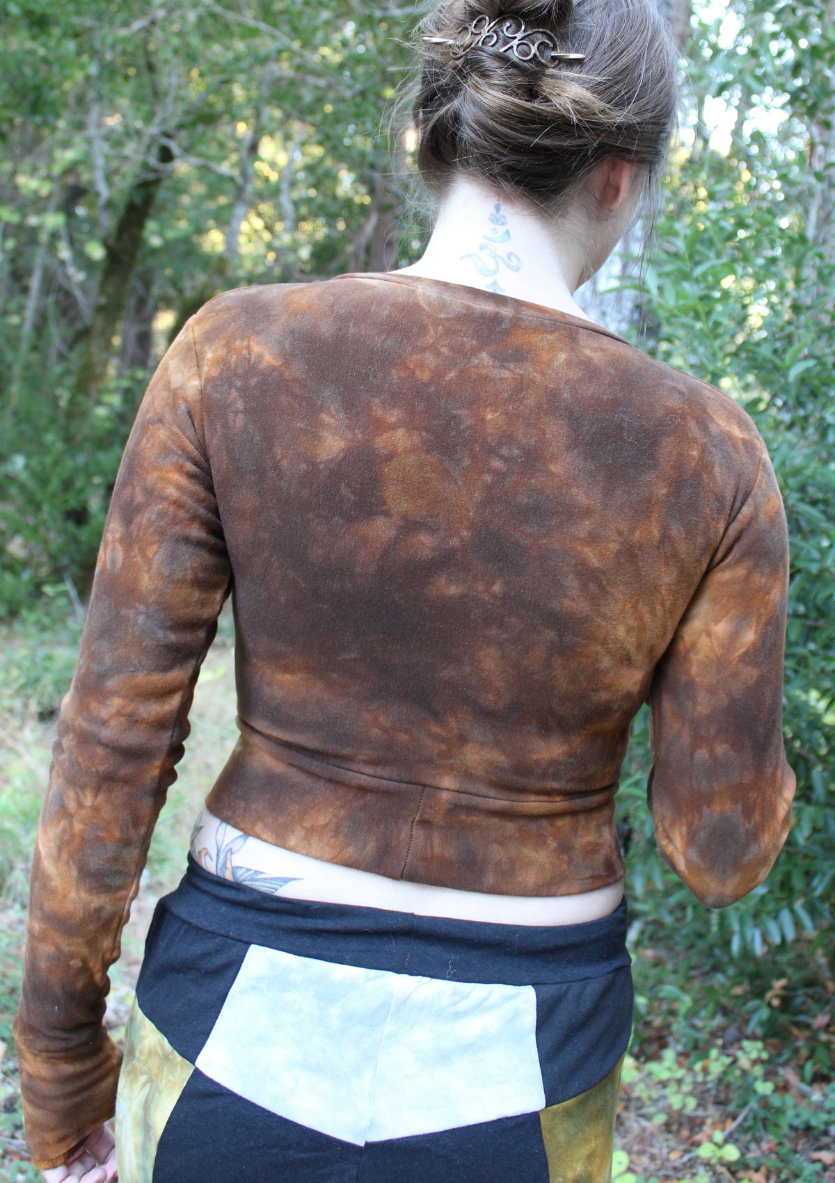 Sold-Custom Small L/S Crop Petrified Redwood Colorway