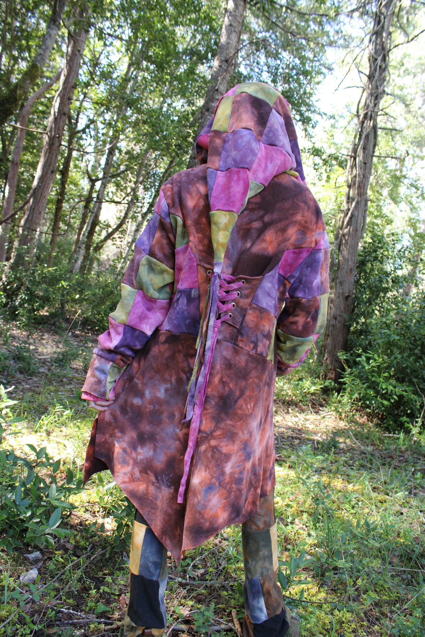 Sold-Custom XL Fairy Button up Hoodie Patchwork