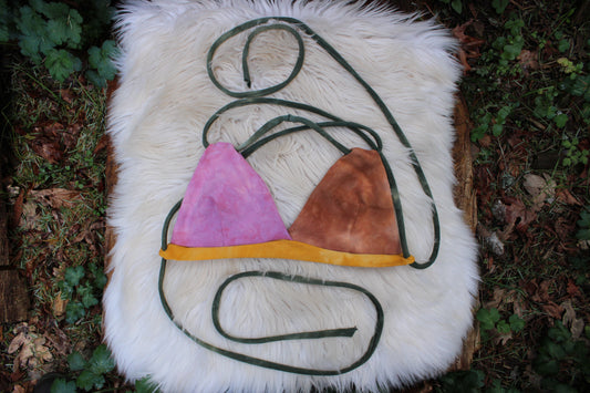 Sold-Custom Medium Bikini Top ColorBlock