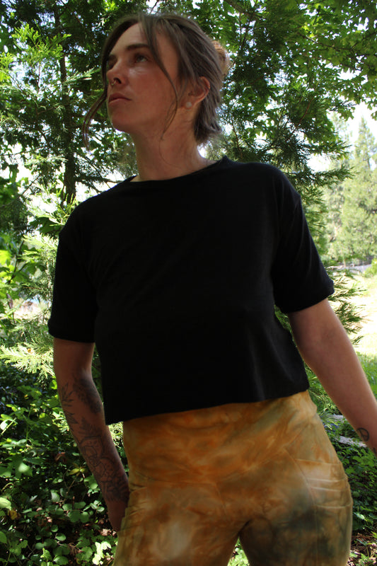 Sold-Custom Small “Who Me?” Crop T Black Colorway