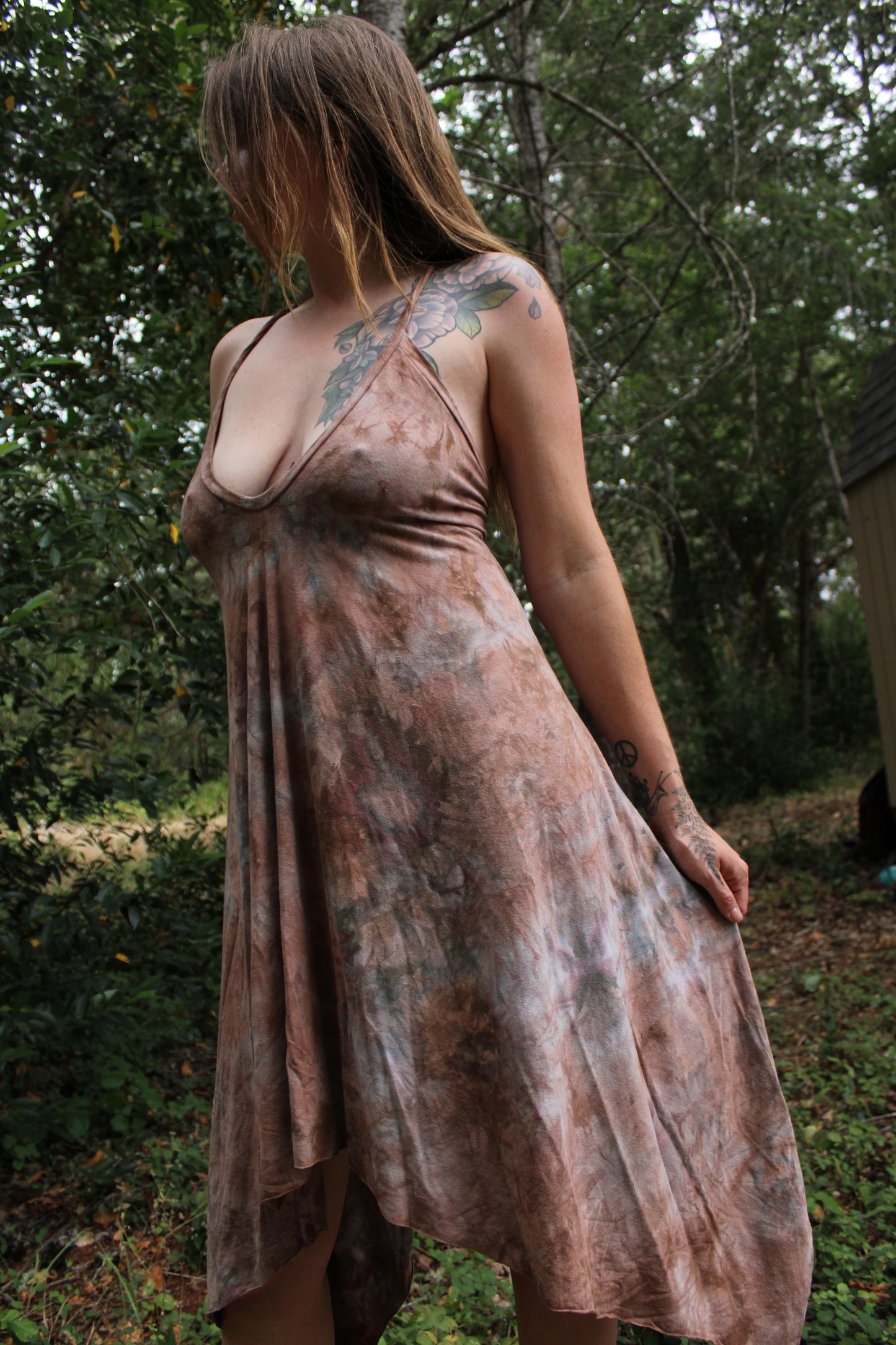 Medium Vneckline HighLow Hem Dress w/Cross back Test Colorway