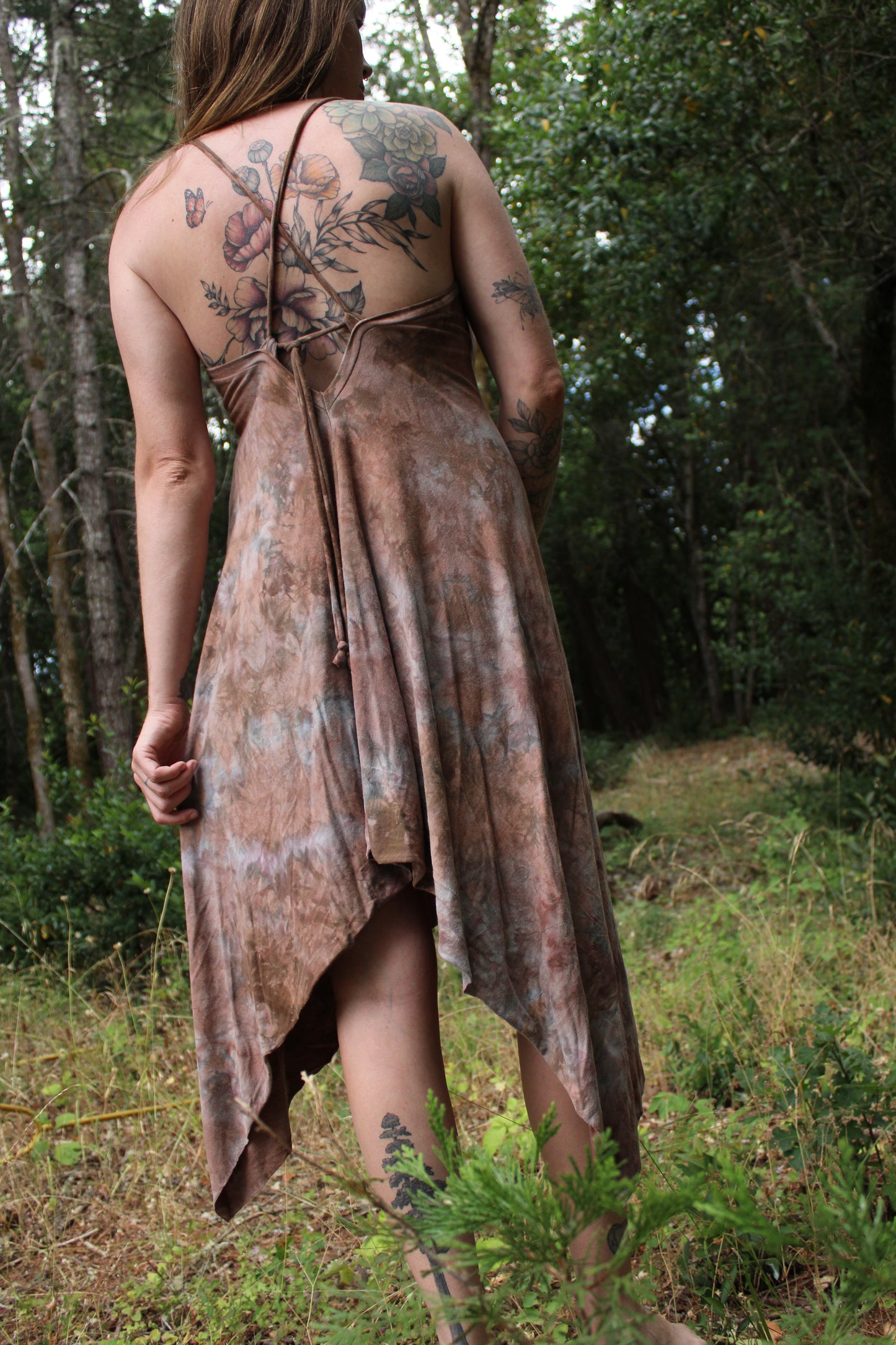 Medium Vneckline HighLow Hem Dress w/Cross back Test Colorway