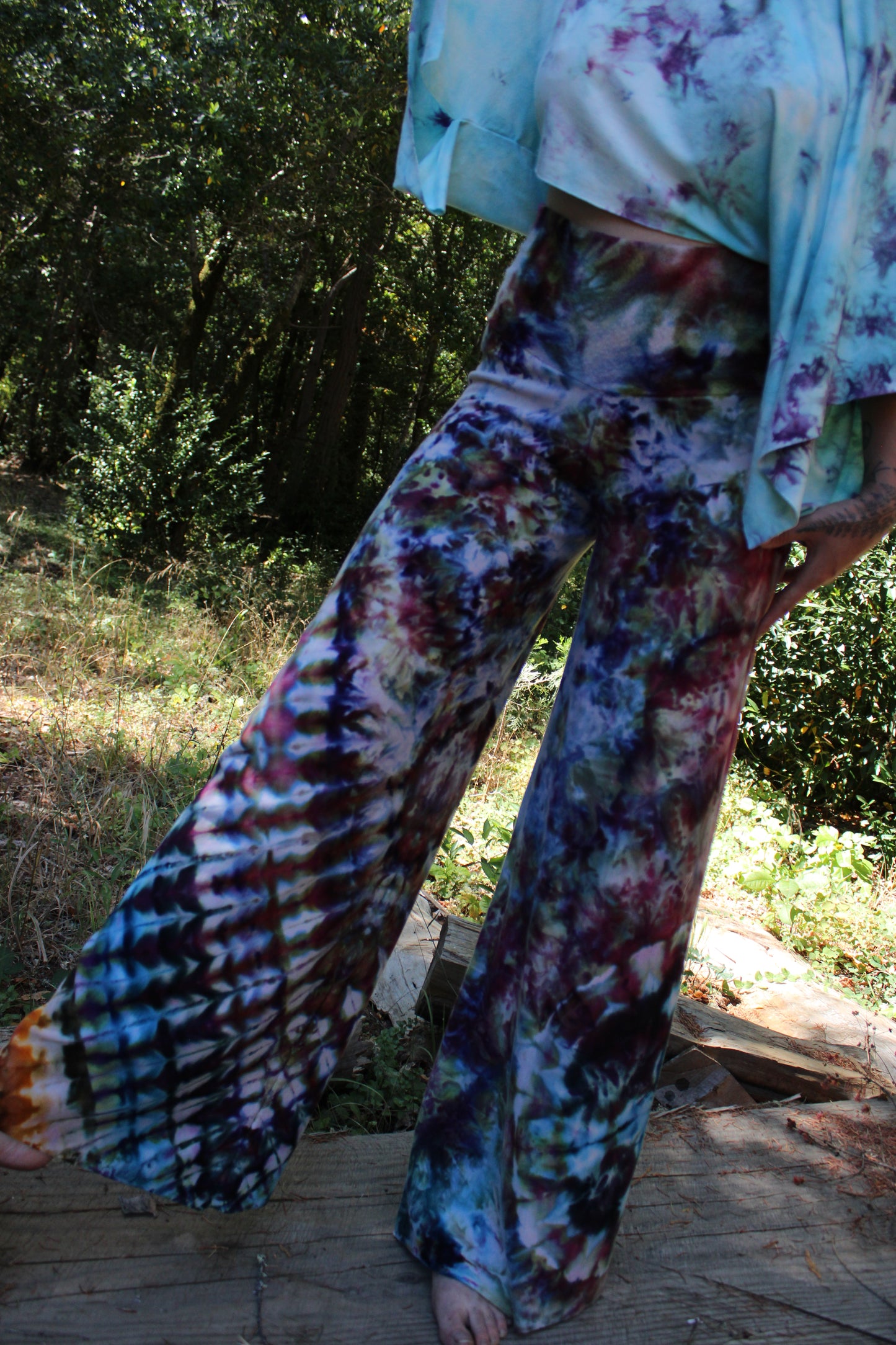 Medium Wide Leg Pant Fleece Ice Dyed Colorway