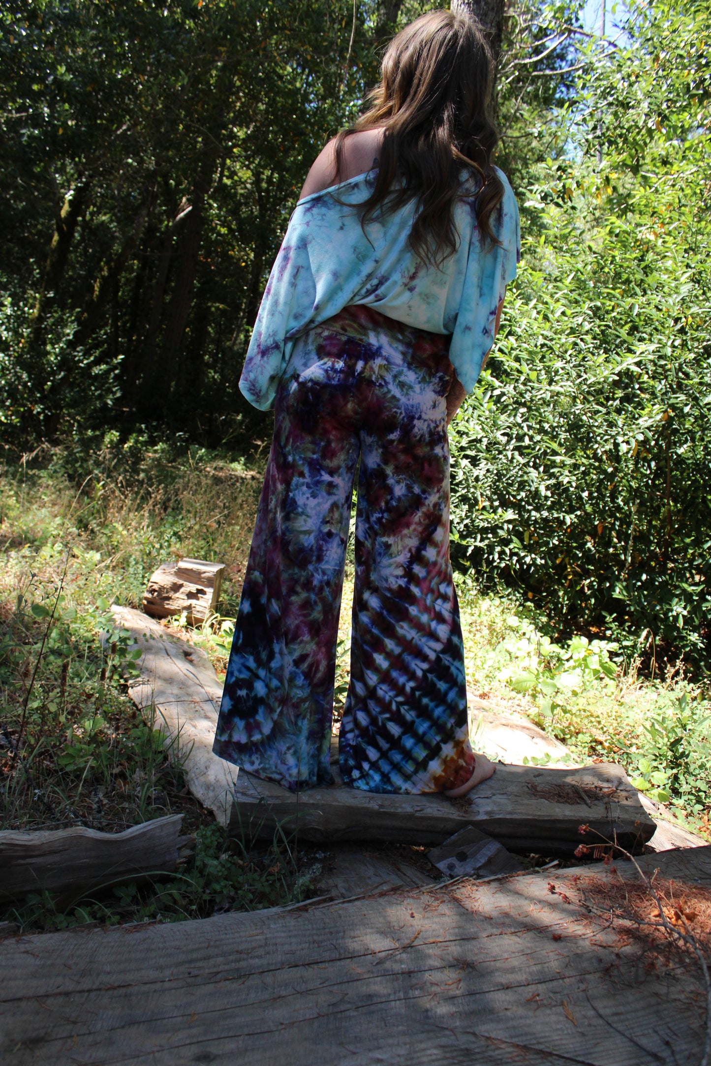 Medium Wide Leg Pant Fleece Ice Dyed Colorway