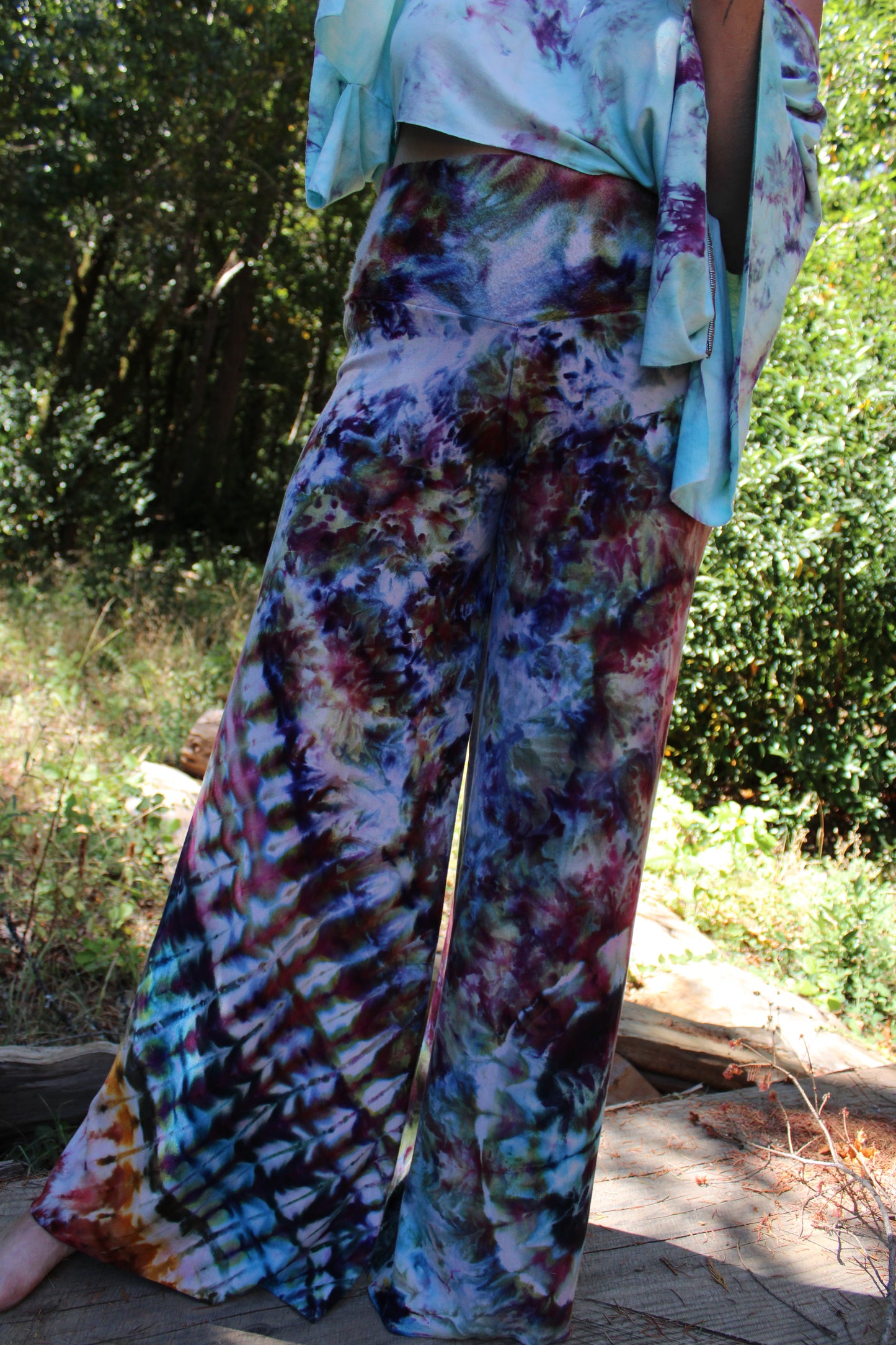 Medium Wide Leg Pant Fleece Ice Dyed Colorway