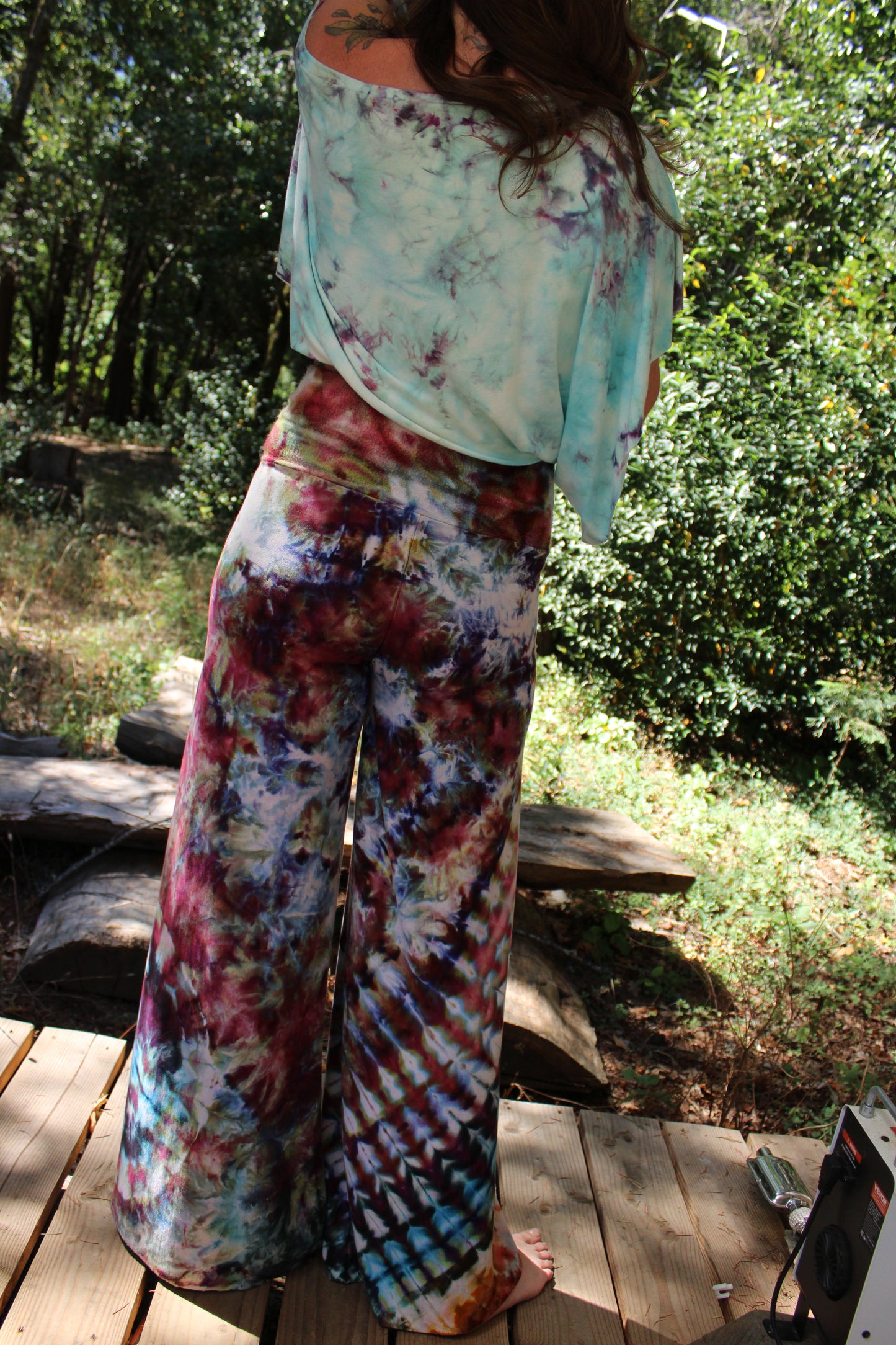 Medium Wide Leg Pant Fleece Ice Dyed Colorway
