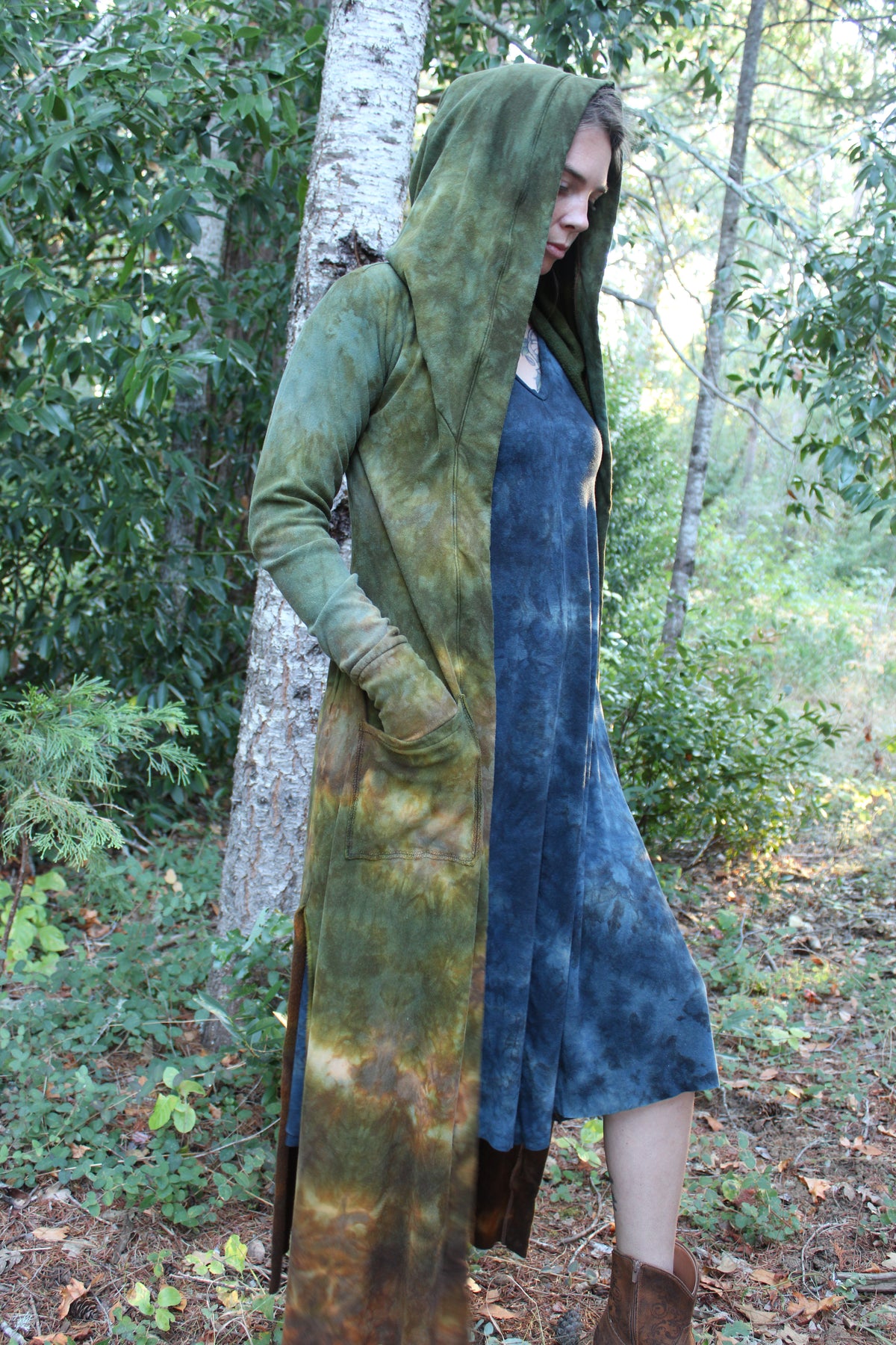 Sold-Custom Xsmall Cardigan Moss agate/ Petrified Redwood Colorway