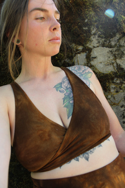 Sold-Custom Small Wrap Top Tank Bikini Style Aussie/Redwood Colorway