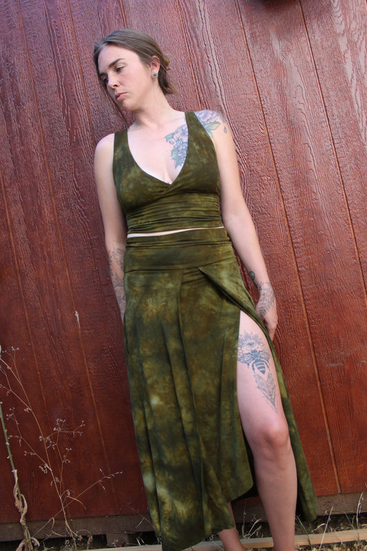 Sold-Custom Small Cross Font tank Moss Agate Colorway