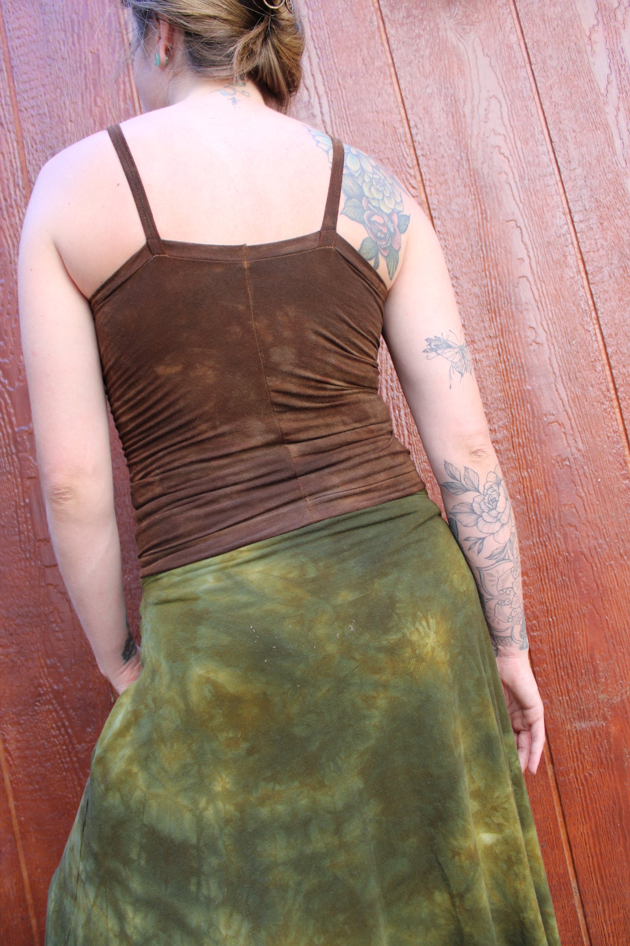 Sold-Custom Small Thin Strap Tank Dark Petrified Redwood Colorway