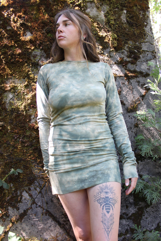 Sold-Custom Medium Long Sleeve Tunic Green Fluorite Colorway