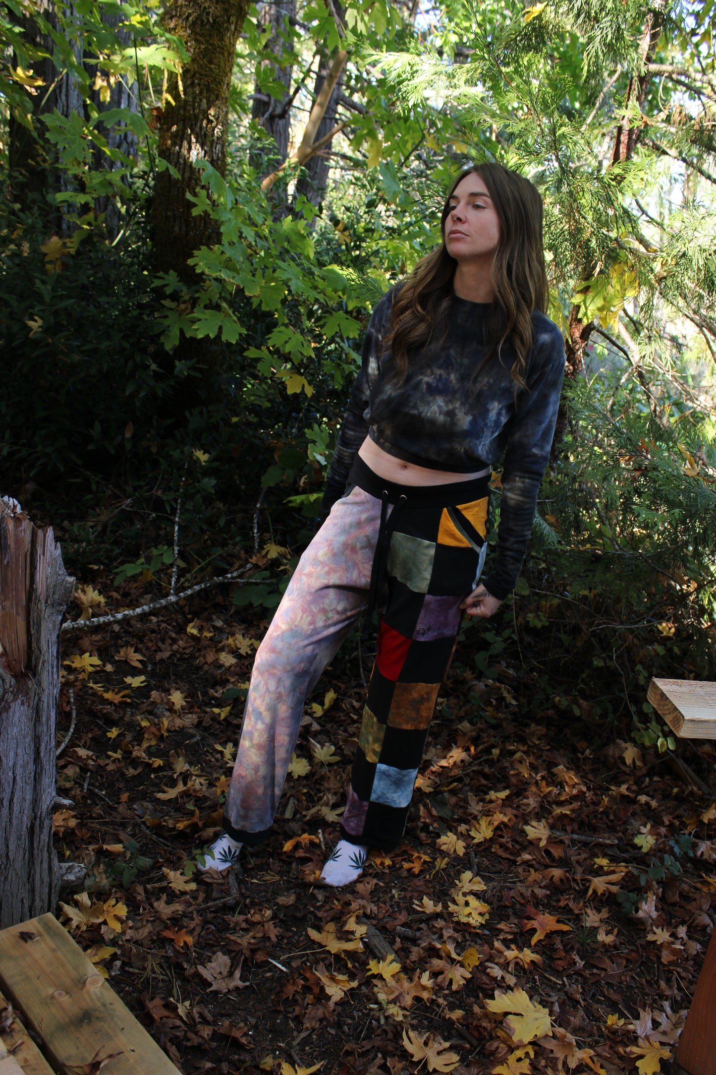 Medium Drop Crotch Jogger Straight Leg half Rainbow Checkered/ Test Colorway