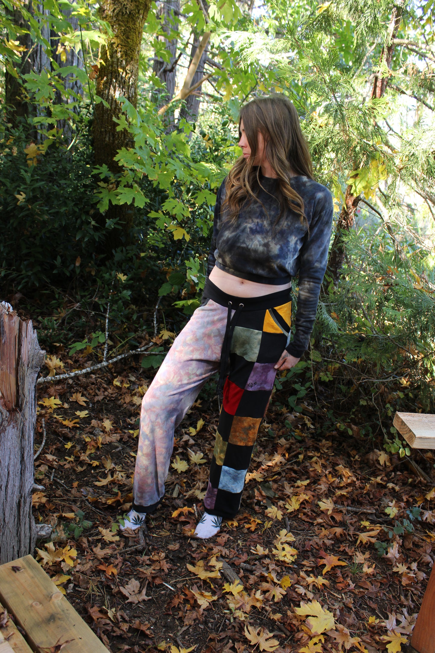 Medium Drop Crotch Jogger Straight Leg half Rainbow Checkered/ Test Colorway