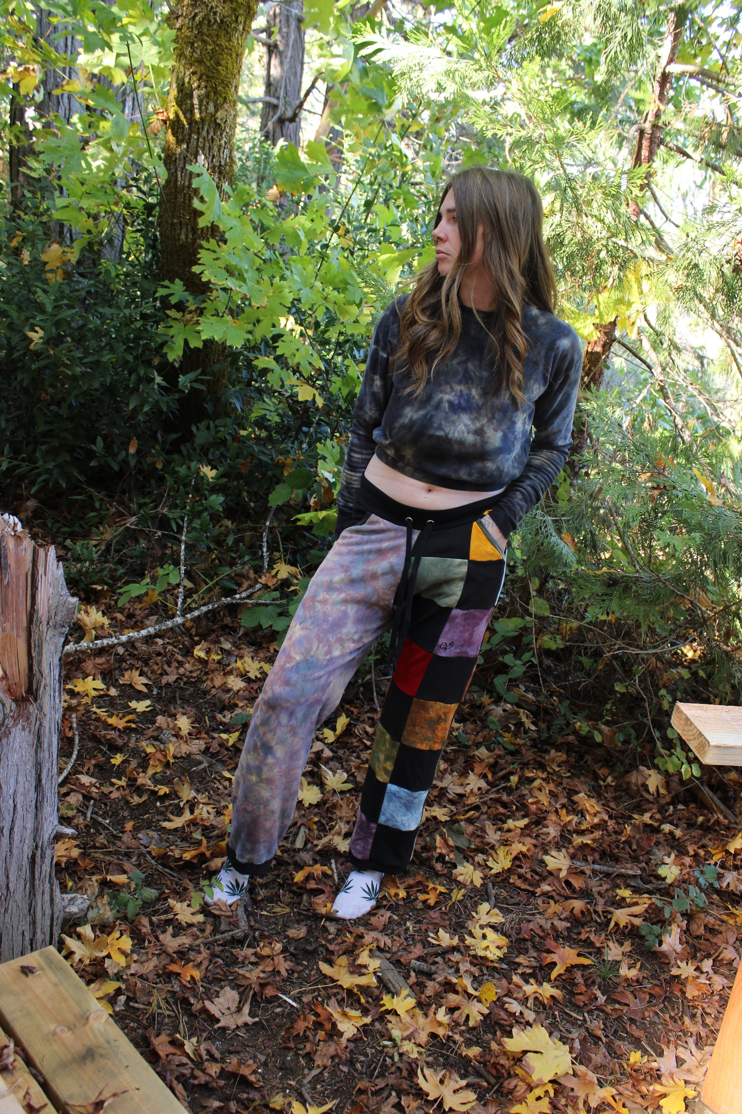 Medium Drop Crotch Jogger Straight Leg half Rainbow Checkered/ Test Colorway