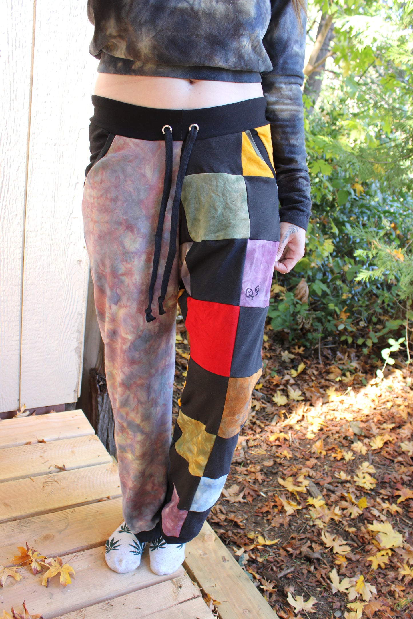 Medium Drop Crotch Jogger Straight Leg half Rainbow Checkered/ Test Colorway