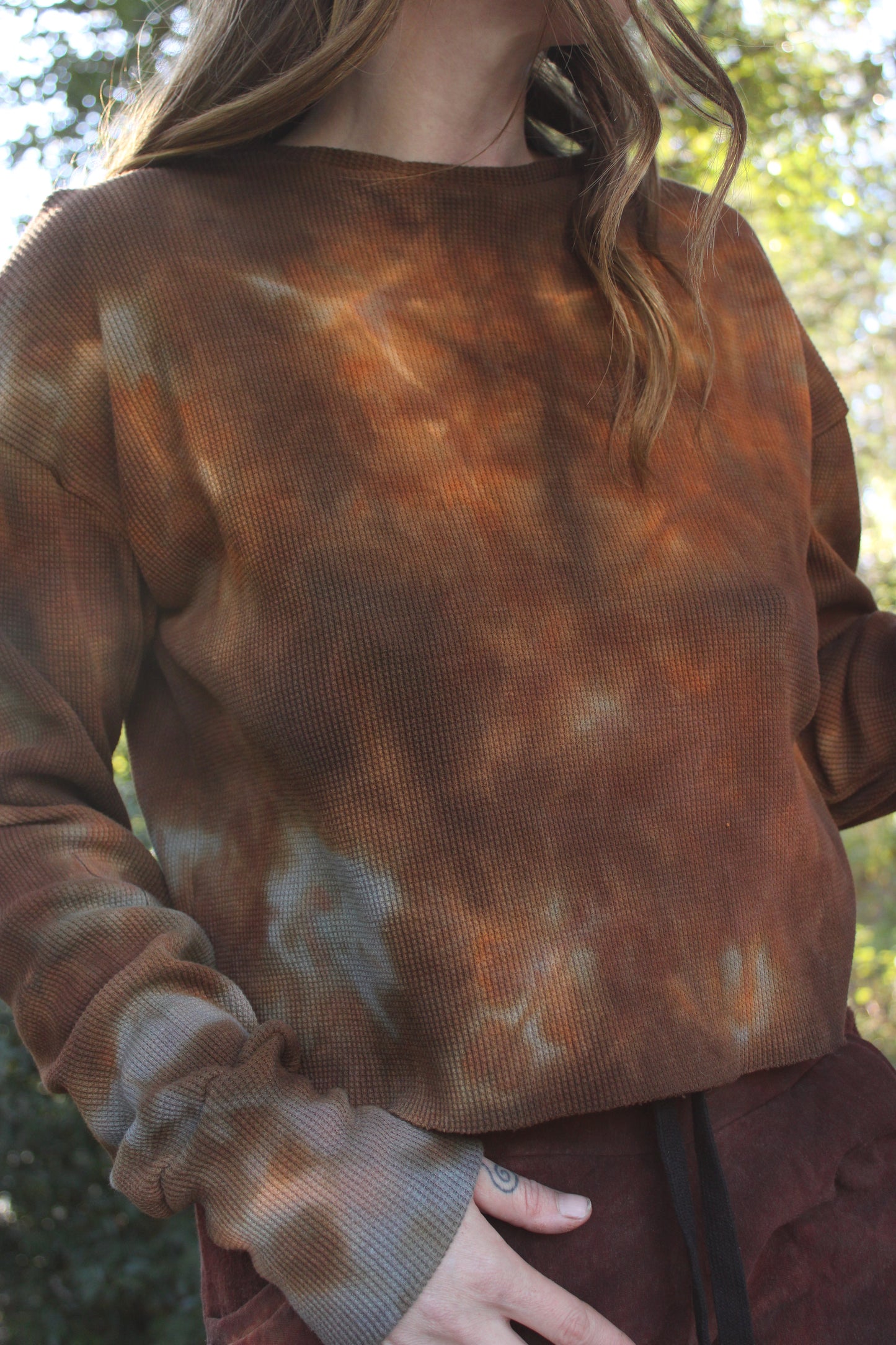 Sold-Custom Medium Thermal Crewneck Crop L/S Aussie Colorway