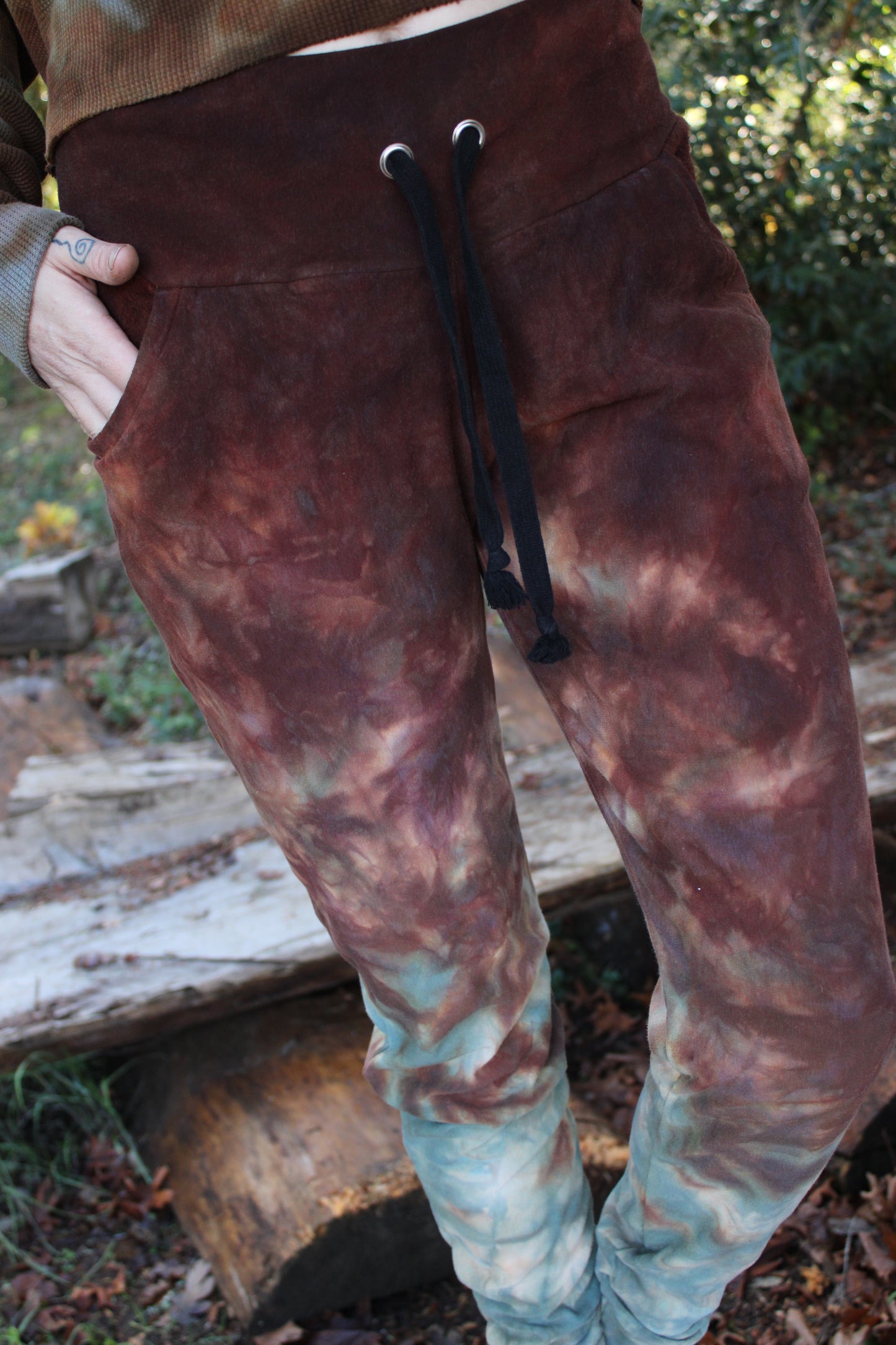 Sold-Custom Small Wo-man Joggers Jasper/Green Fluorite Colorway