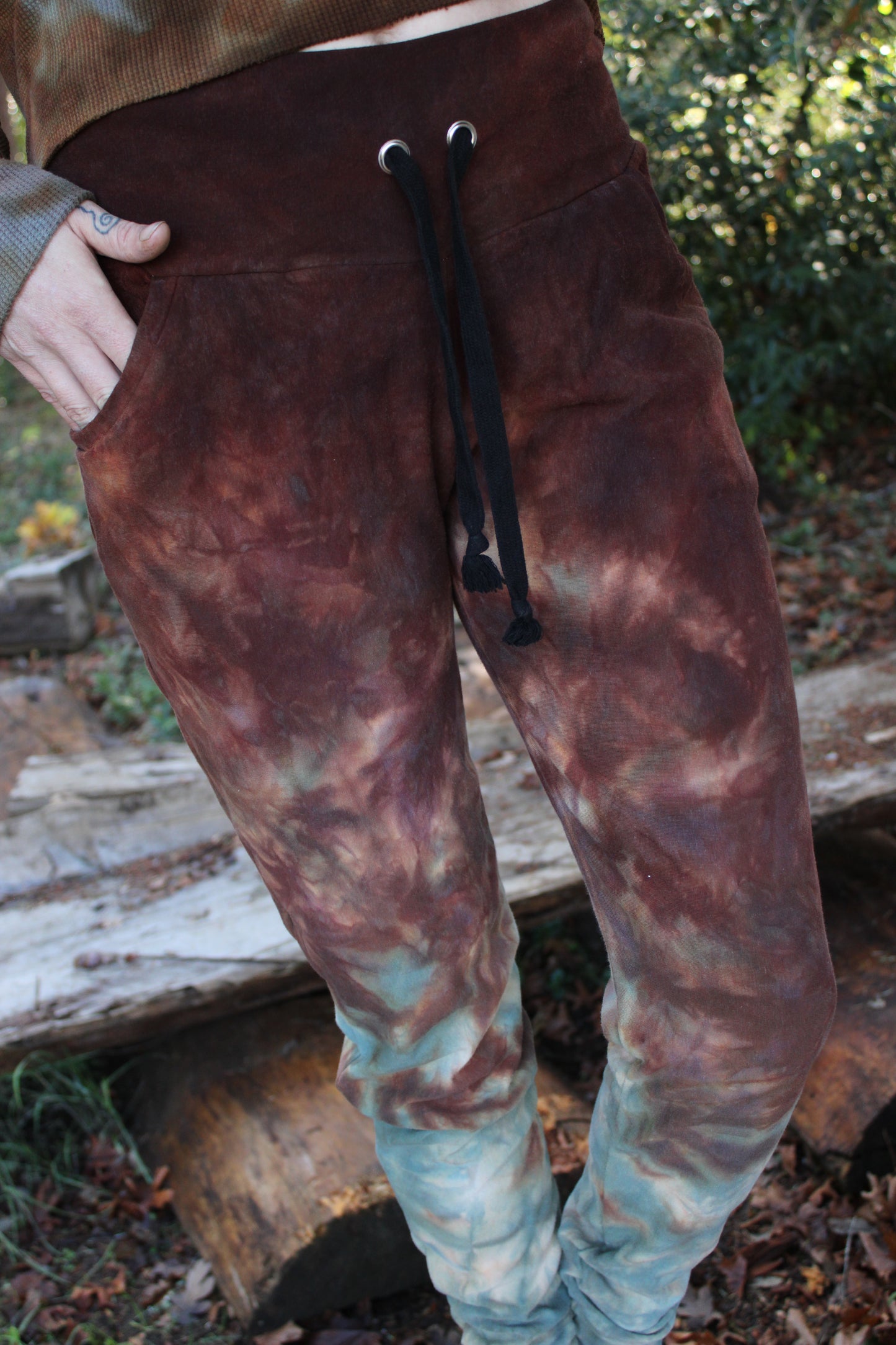 Sold-Custom Small Wo-man Joggers Jasper/Green Fluorite Colorway
